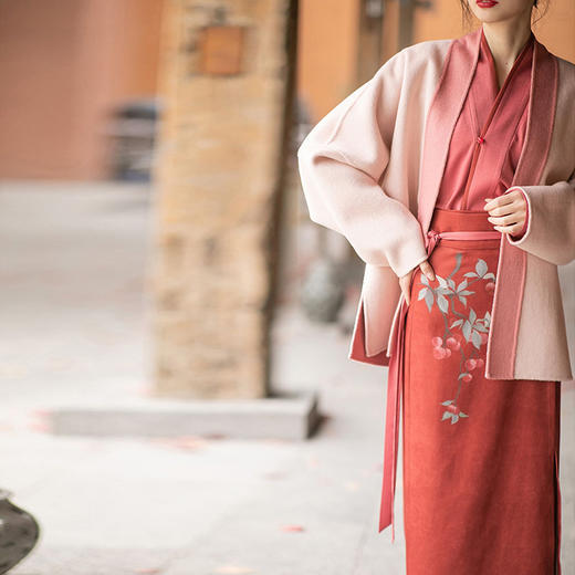 裁缝学苑AS364羊毛双面呢交领上衣外套印花裙三件套装纸样女装样板图纸 商品图3