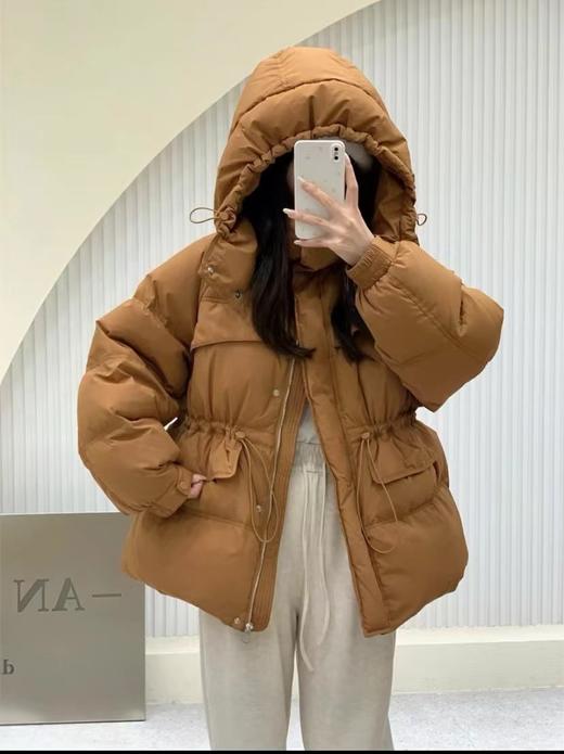 【YW】无忧购韩版抽绳收腰显瘦小个子连帽百搭50%白鸭绒羽绒服24012（截单后7天发货)25年清仓捡漏 商品图5