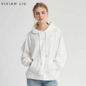 VIVIAN LIU薇薇安刘D2417305梅春女装新款连帽绣花长袖针织衫