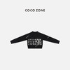 COCO ZONE 设计感不规则破洞数字圆领针织衫CC1D2508 商品缩略图0