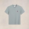 AMI 男士徽标刺绣棉质圆领短袖T恤 蓝色 UTS035 724 4012 商品缩略图0