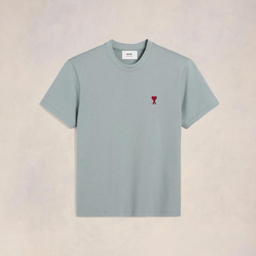 AMI 男士徽标刺绣棉质圆领短袖T恤 蓝色 UTS035 724 4012 商品图0