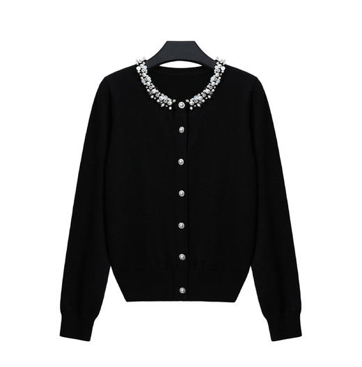 丁摩 法式设计感优雅钉珠羊毛毛衣女秋冬洋气温柔风显瘦减龄百搭打底上衣4ZF-1553 商品图5