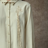 Famecoco范可儿绣花磨毛斜纹衬衣宽松直身慵懒风衬衫简约新中式FAC8BH011 商品缩略图3