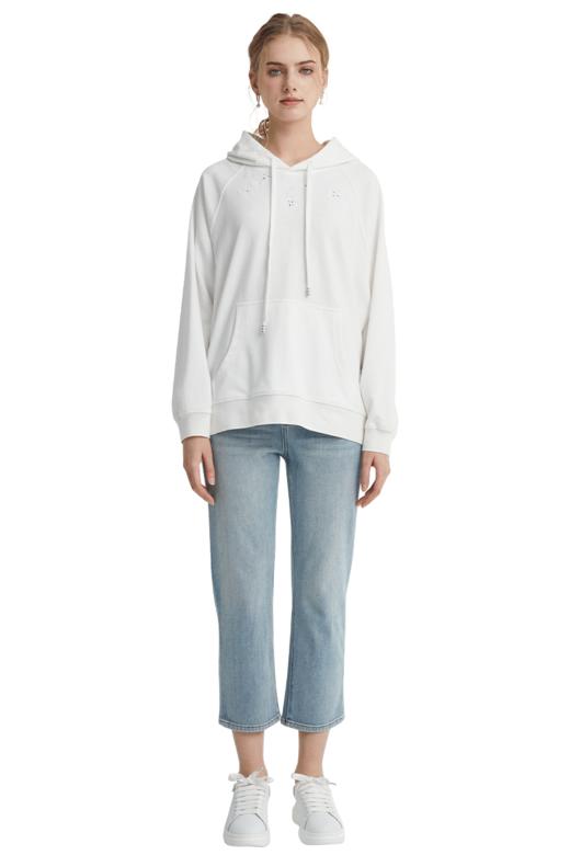 VIVIAN LIU薇薇安刘D2417305梅春女装新款连帽绣花长袖针织衫 商品图5