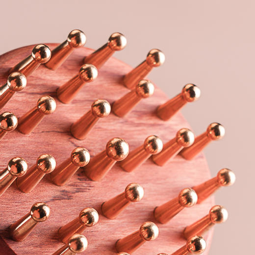 *自营*黄铜经络按摩刷 | 黄铜梳齿29颗长柄把手柄花梨木材质厚实握感易用力宽长大齿圆滑按摩日常按摩器可梳头。 商品图3