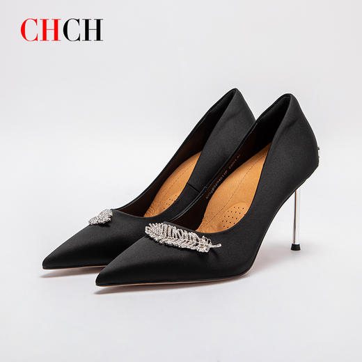 2024秋冬新品CHCH平衡鞋真丝面料细跟时尚高跟鞋女鞋CO2B5394 商品图0