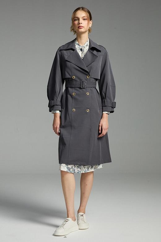 VIVIAN LIU薇薇安刘TD2443120初秋女装新款双排扣收腰长款风衣 商品图5