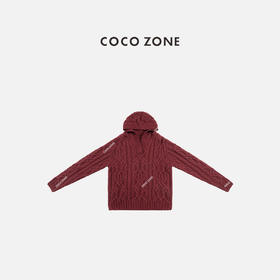 COCO ZONE 时尚麻花V领针织衫设计感长袖上衣CC1D2351