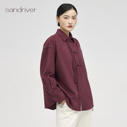 西藏羊绒呢新中式衬衫SJF96W309N 商品图2