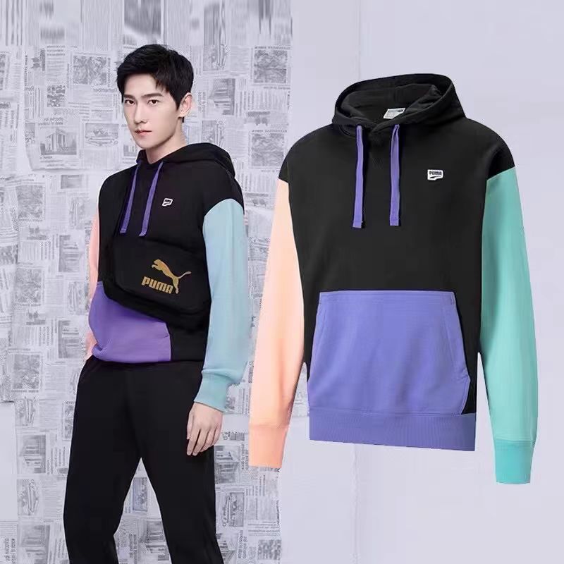 79.9元  Puma/彪马连帽厚毛圈拼色运动卫衣 (线下同时在售，不保证有货）329841-SZ