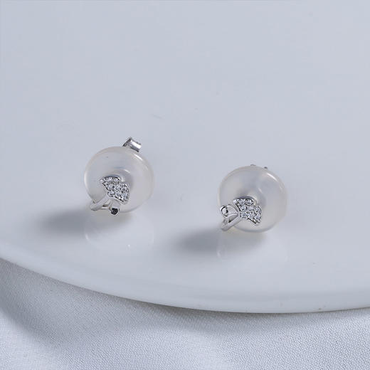 【宏艺珠宝】雅韵福叶·银s925玉髓耳饰 商品图0