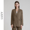 LIZZY早秋老钱风亚麻长袖宽松商务休闲西装外套女767657 商品缩略图0