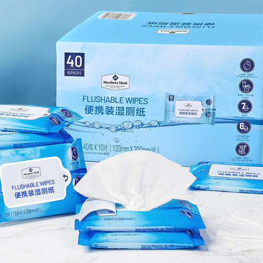 聚便利 X 山姆 Member's Mark 便携装湿厕纸 1包/10片（133mm*200mm/片） 商品图2