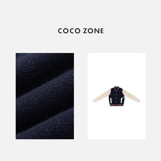 COCO ZONE 秋季学院风撞色单排扣长袖针织开衫CC1D2506 商品图2