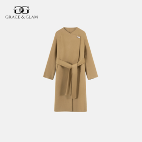 Grace&Glam 经典一粒扣气质羊毛双面呢子大衣