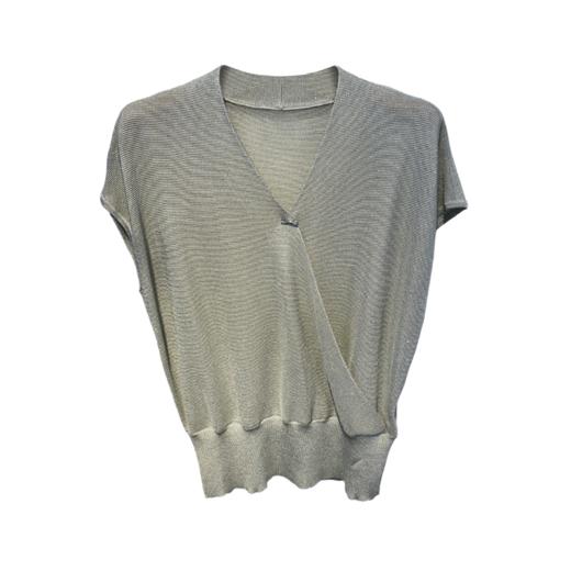 VIVIAN LIU薇薇安刘TR2426307春女装新款砍袖斜搭胸针套头针织衫 商品图4