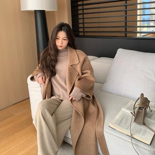 金蘑菇菇 "黑标骆驼大衣"/ 15%驼绒绒+85%羊毛. 加厚双面呢大衣 商品图1