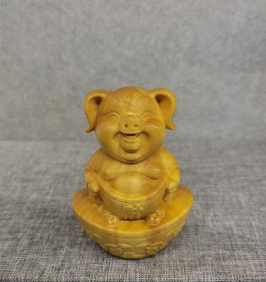 招财猪°黄杨木摆件 商品图0