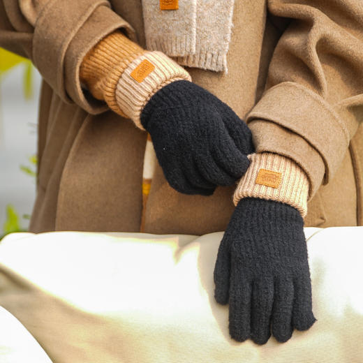 秋冬系列袋鼠团团拼色手套 商品图1