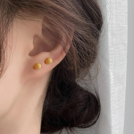 Winy925纯银金色年华耳钉送女友闺蜜节日生日礼物 商品图1