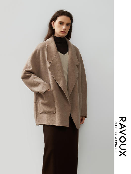 264269909中长牦牛绒混纺大衣 商品图0