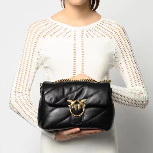 PINKO早秋单肩斜挎羊皮绗缝飞鸟包燕子包1P22U7A03J  【G】 商品图1