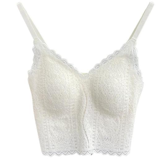 【美的眩晕】2025秋冬季蕾丝保暖吊带女带胸垫文胸罩一体显瘦内搭外穿背心！ 商品图4