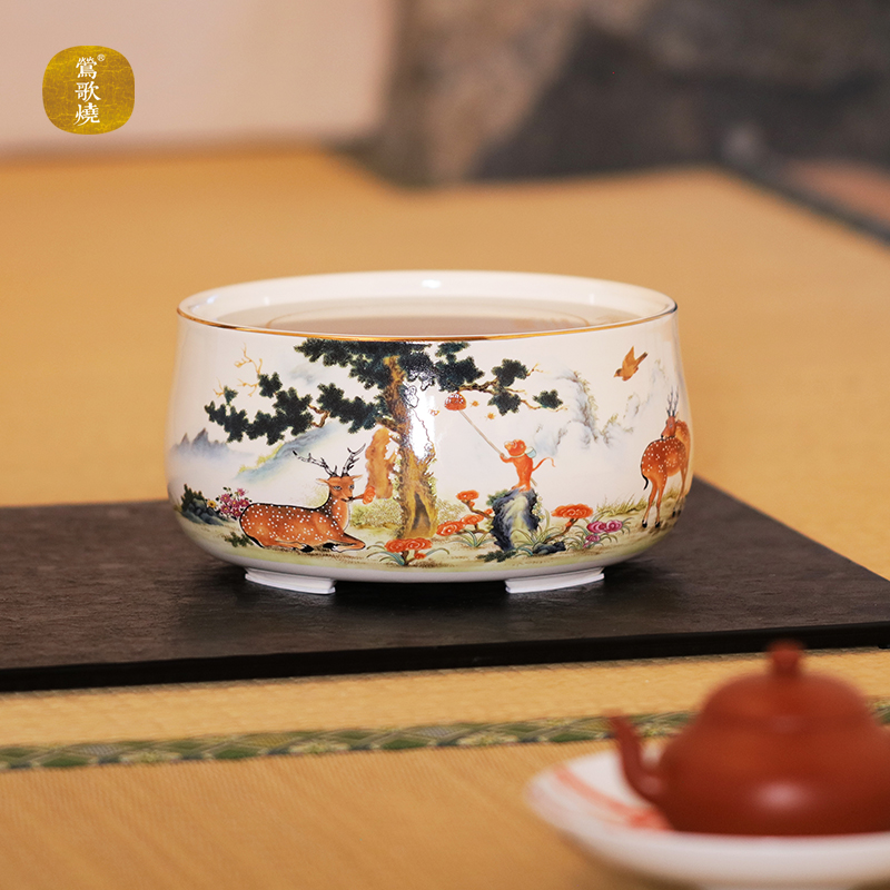 【莺歌烧旗舰店】粉彩福禄封侯