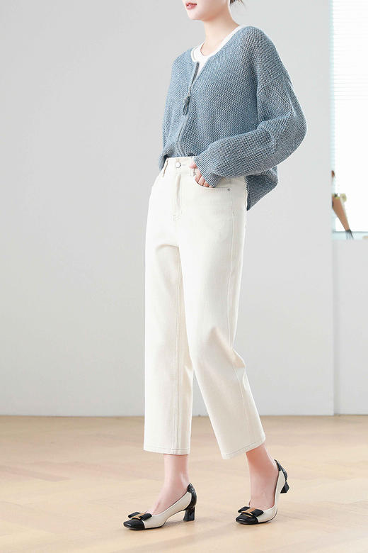 火桐hooton 四面弹天花板 莱赛尔米白加绒牛仔裤991/992 商品图5