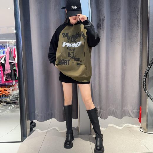 MZ连帽拼色大图长袖卫衣41030（绿） 冬季 144070050321 商品图0