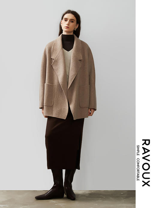 264269909中长牦牛绒混纺大衣 商品图2