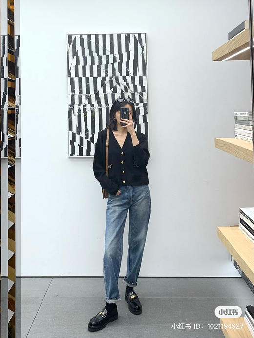 114-1独家圆正 阿娇同款 ce凯旋门金扣 客供山羊绒 重磅针织开衫 商品图14