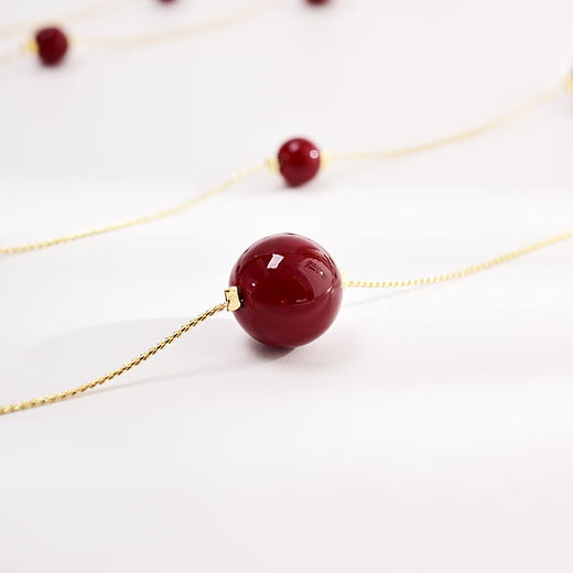 yszz-11001法式安可拉红琉璃贝珠双圈项链-RJ022 商品图2