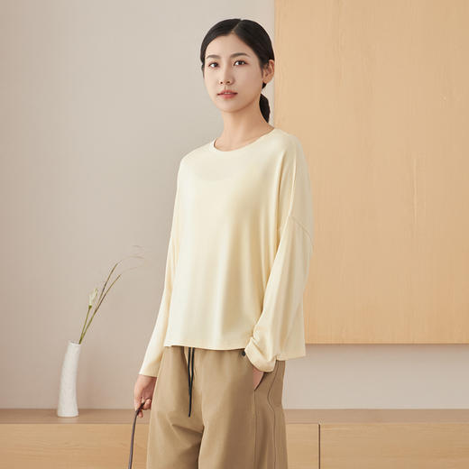 weyo秋冬女士羊毛养肤衣宽松圆领上衣打底衫A32305 商品图1