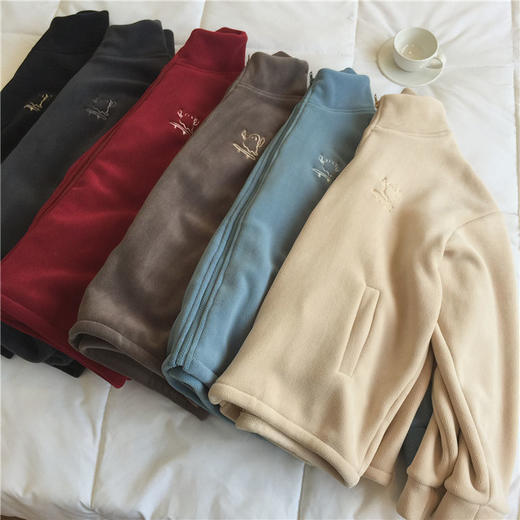 【冬季奶呼呼摇粒绒外套】秋冬款 羊羔毛加绒卫衣 半高领颗粒绒上衣 商品图2