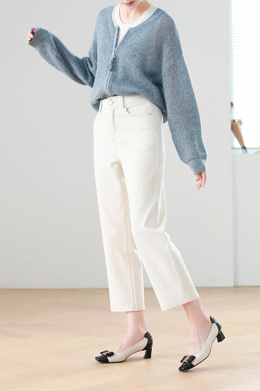 火桐hooton 四面弹天花板 莱赛尔米白加绒牛仔裤991/992 商品图6