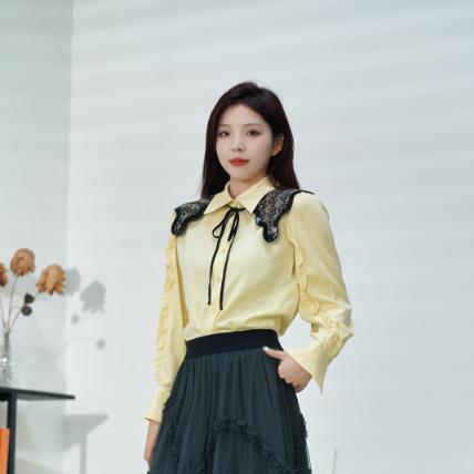 【M1】D63长袖雪纺衬衣5E4C34072 商品图0