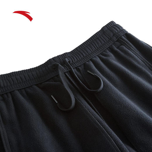 安踏（ANTA）加绒运动长裤男冬季新款直筒健身运动裤子黑色卫裤152447326N 商品图1