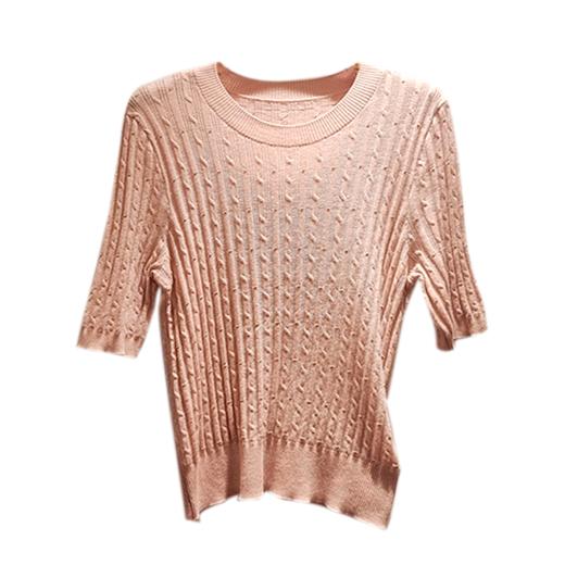 VIVIAN LIU薇薇安刘TD2446311初秋女装新款绣金线套头短袖毛衫 商品图4