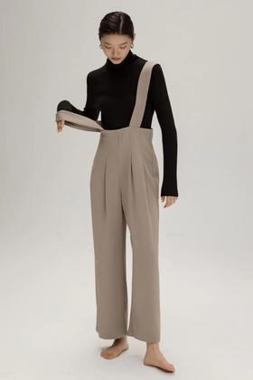 LNNNS 高腰宽松直筒背带裤 14145