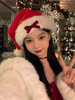 【圣诞帽装饰！点缀节日气氛】圣诞帽装饰蝴蝶结圣诞礼物红色长绒圣诞帽子网红圣诞节礼物布置。ry 商品缩略图0