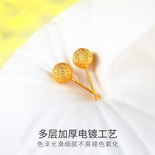 Winy925纯银金色年华耳钉送女友闺蜜节日生日礼物 商品图4