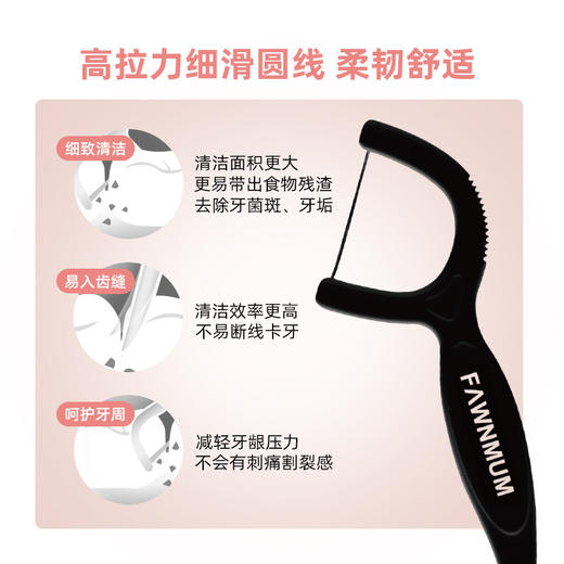 小鹿妈妈 洁齿护理牙线棒超细牙签家庭装 50支*3盒 商品图1
