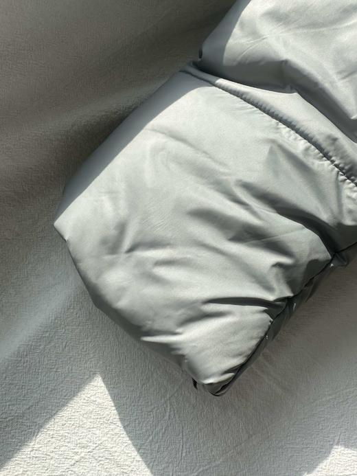 贝壳三 撞色翻领牛仔拼接菱格绗缝棉服大口袋直筒女士棉衣A110431 商品图11