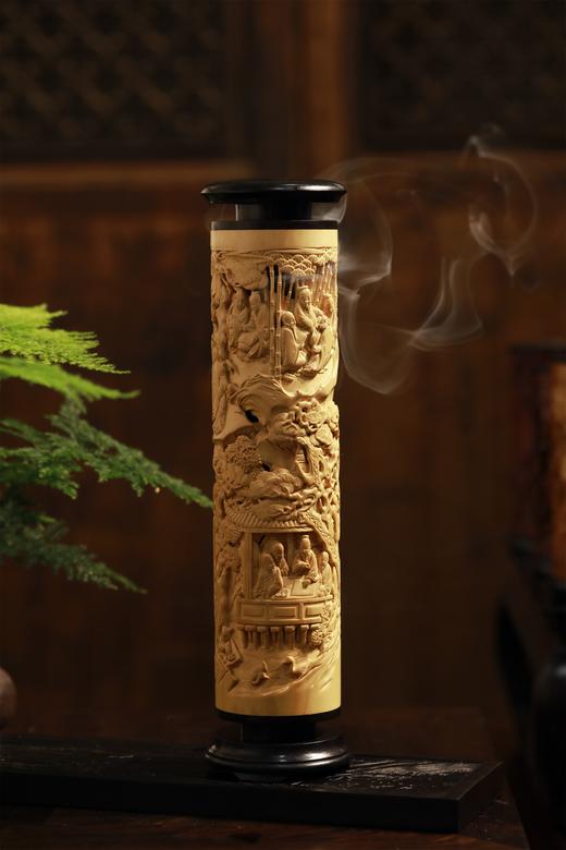 兰亭雅集°黄杨木雕香筒 商品图2