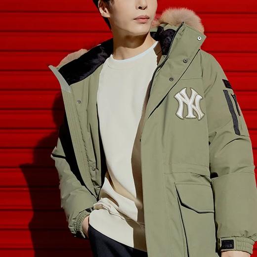 优选丨【双节特惠：奥莱仓直发】MLB秋冬男女情侣短款羽绒服/纯色徽标毛领连帽羽绒服 时尚百搭 防风保暖 商品图8