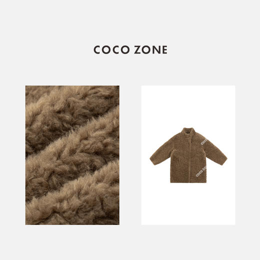 COCO ZONE 秋冬100绵羊毛立领长袖外套保暖上衣CC2C2243 商品图2