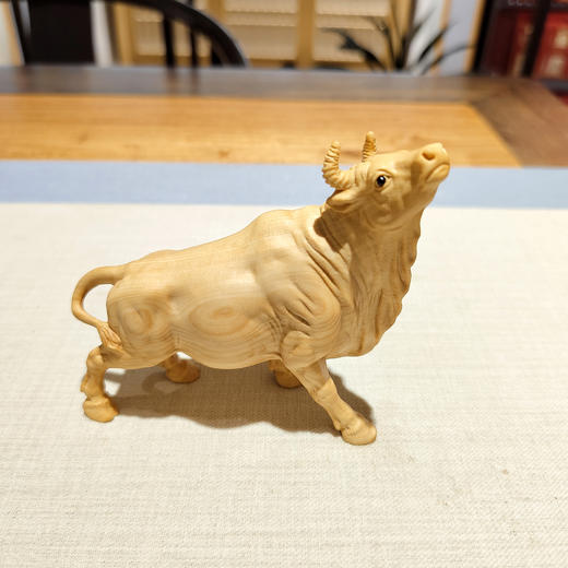 新款牛气冲天°原木黄杨摆件 商品图0