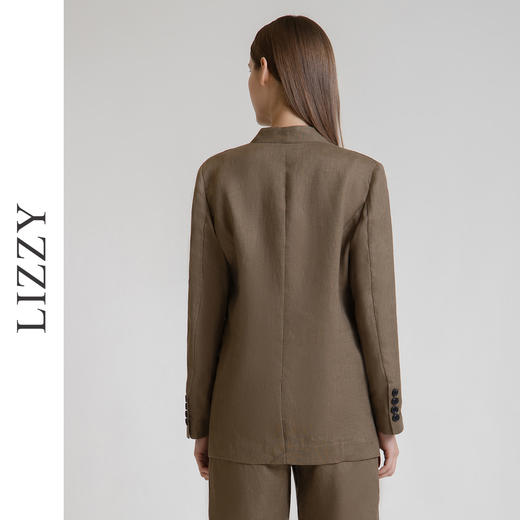 LIZZY早秋老钱风亚麻长袖宽松商务休闲西装外套女767657 商品图3